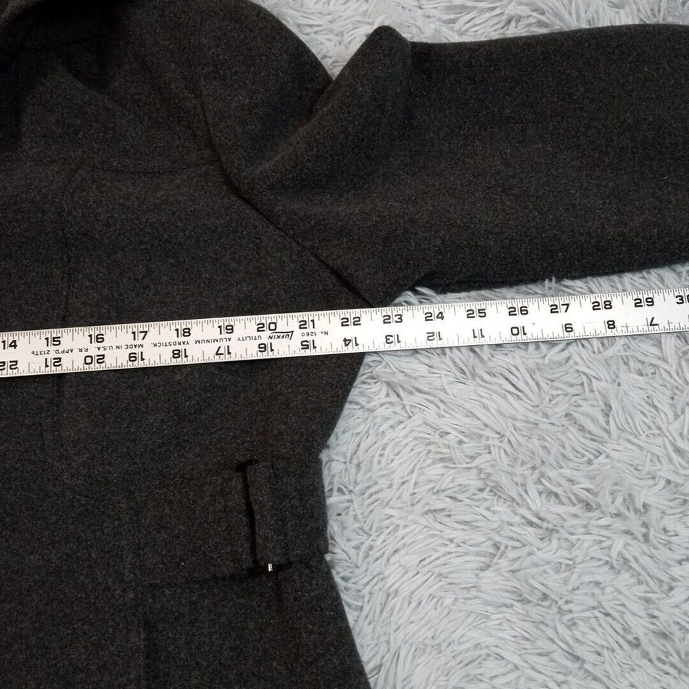 Fleet Street Womens Jacket Gray L Wool Blend Hood Pockets Lined Coat Career - Picture 8 of 14